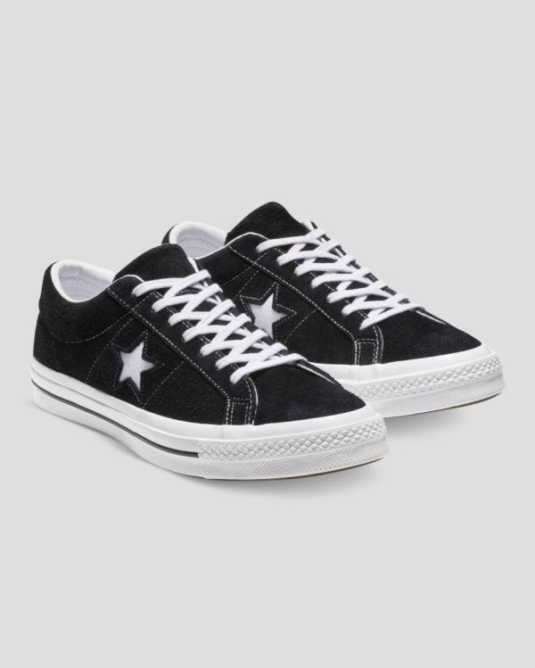 Converse One Star Premium Suede Low Tops Shoes Black | CV-846XYO