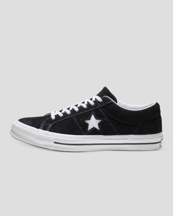 Converse One Star Premium Suede Low Tops Shoes Black | CV-983OUB