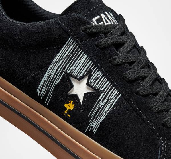 Converse Peanuts One Star Low Tops Shoes Black / Orange | CV-951CWT