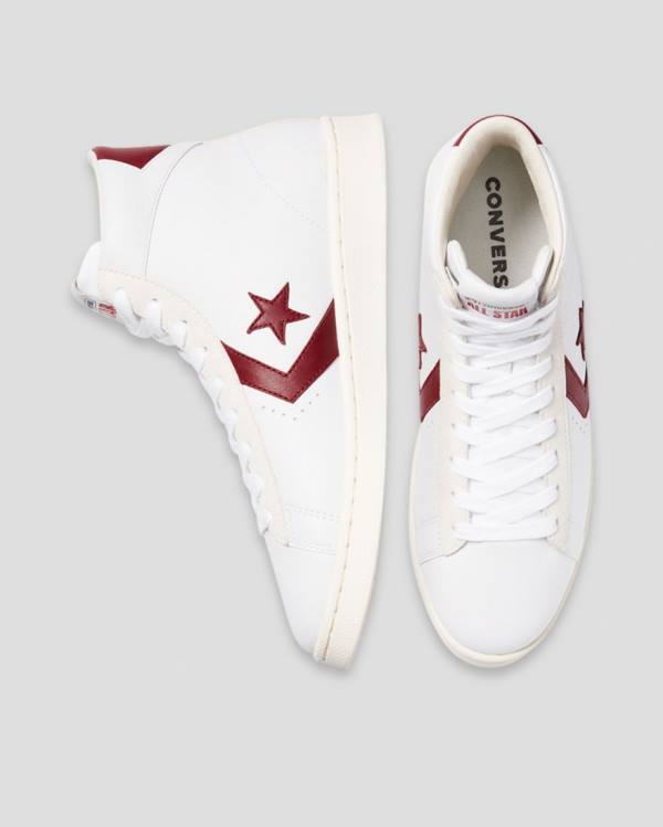 Converse Pro Leather Italy High Tops Shoes White Red | CV-836LJE