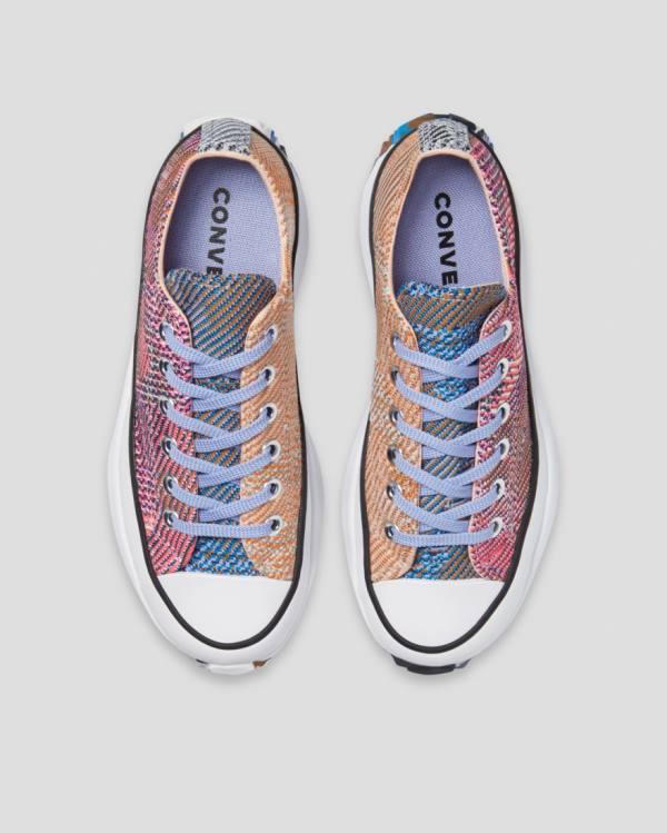 Converse Run Star Hike Knit Print Low Tops Shoes Orange Pink | CV-267EKP