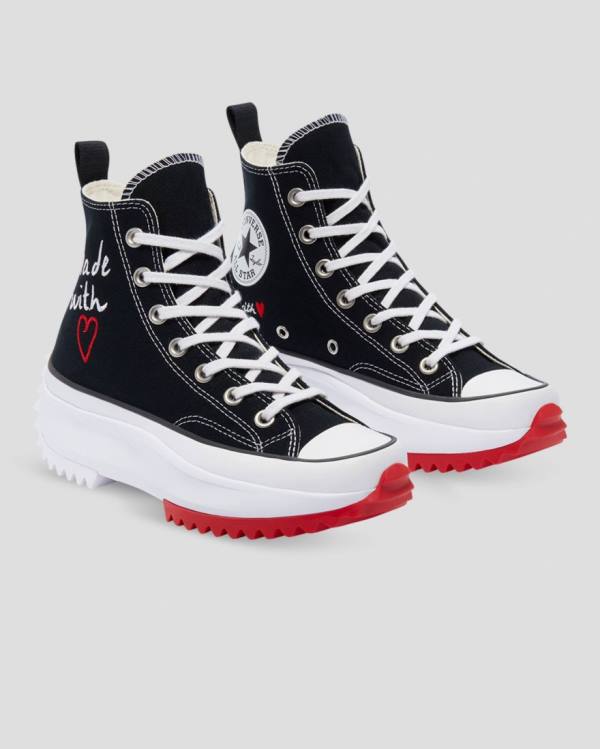 Converse Run Star Hike Love Thread High Tops Shoes Black | CV-921KZS