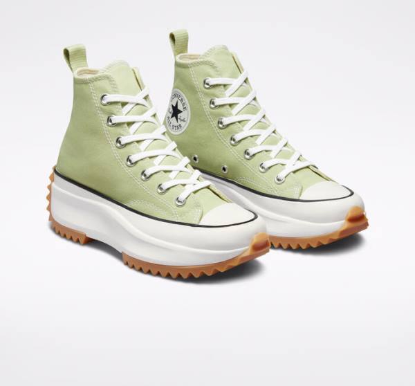 Converse Run Star Hike Platform Seasonal Color High Tops Shoes Olive / Black / White | CV-487WOE