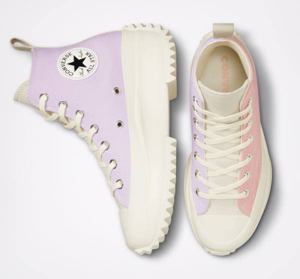 Converse Run Star Hike Platform Tri-Panel Color Block High Tops Shoes Pink | CV-628UCY