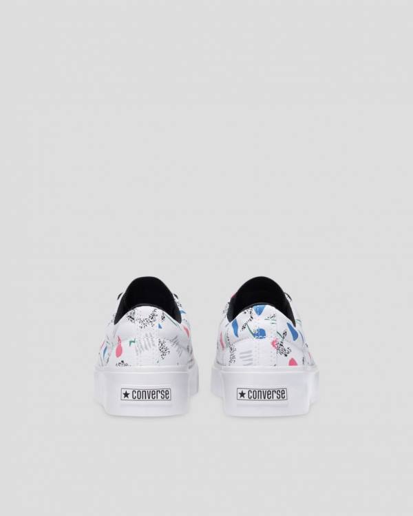 Converse Skid Grip 80s Archive Print Low Tops Shoes White | CV-758MZS