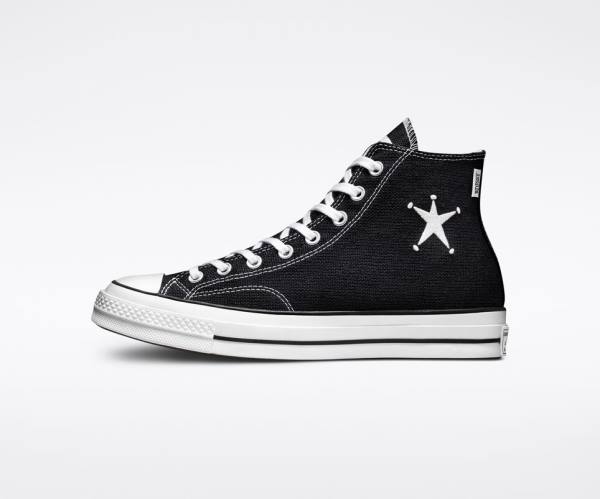 Converse Stussy Chuck 70 High Tops Shoes Black / White | CV-435ILT