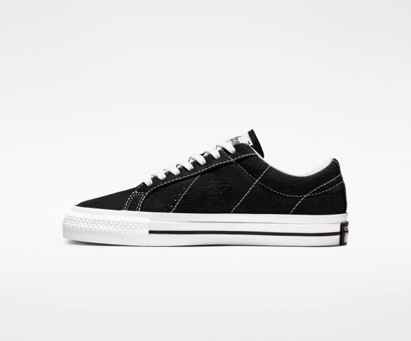 Converse Stussy One Star Low Tops Shoes Black / White | CV-402ILY