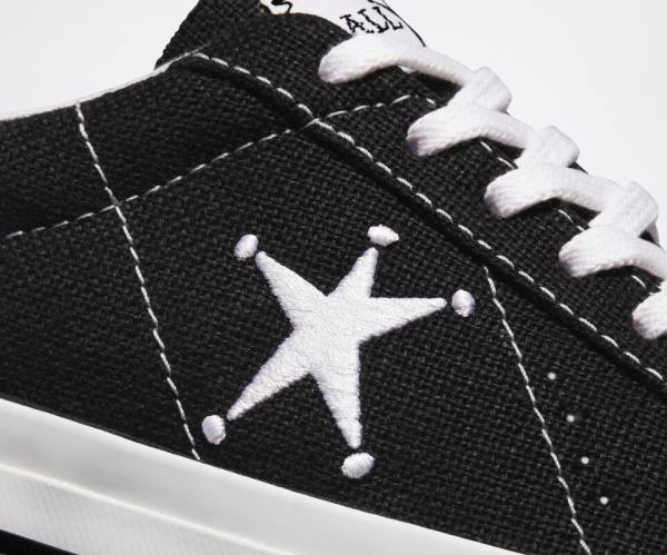 Converse Stussy One Star Low Tops Shoes Black / White | CV-601TJD