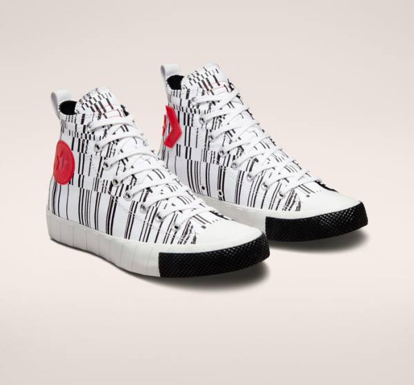 Converse UNT1TL3D Translucent Barcode High Tops Shoes White / Black / Red | CV-693RQC